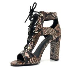 Qupid Bixby-45x -Shoe Store Qupid Bixby 45x Lt.Brown Multi Snake Pu 3