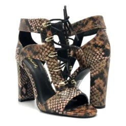Qupid Bixby-45x -Shoe Store Qupid Bixby 45x Lt.Brown Multi Snake Pu 4